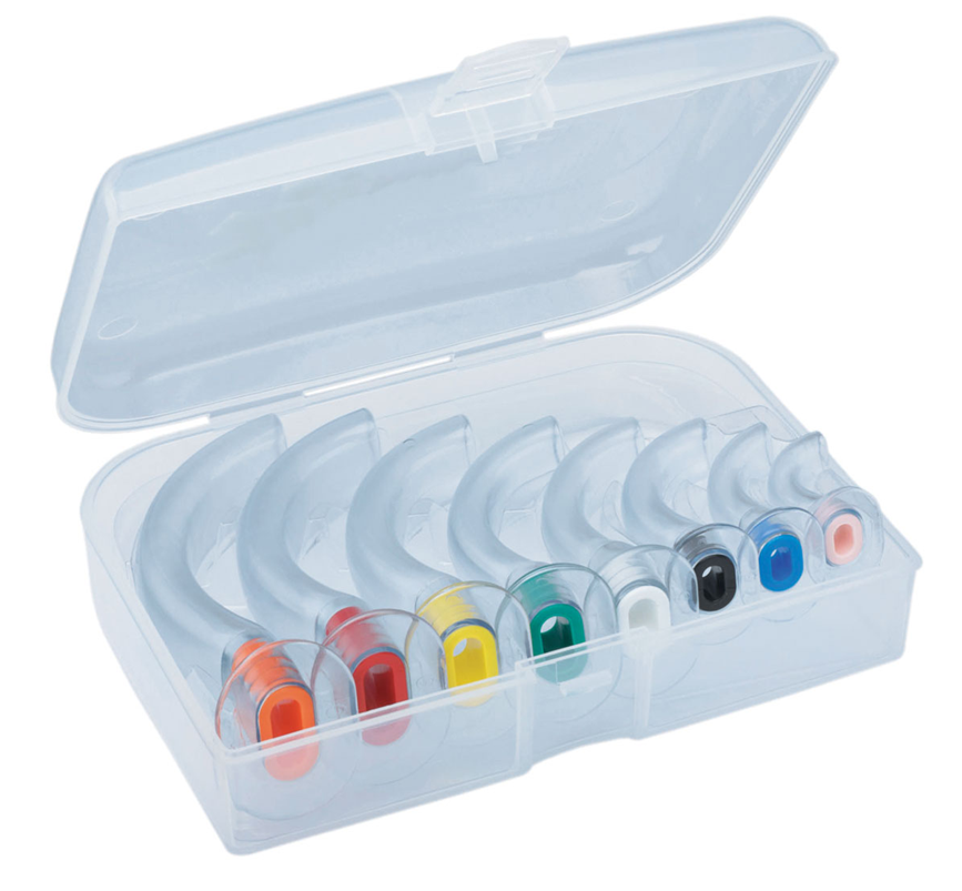 Ensemble de 8 canules oropharyngées Guedel (boîtier en plastique)